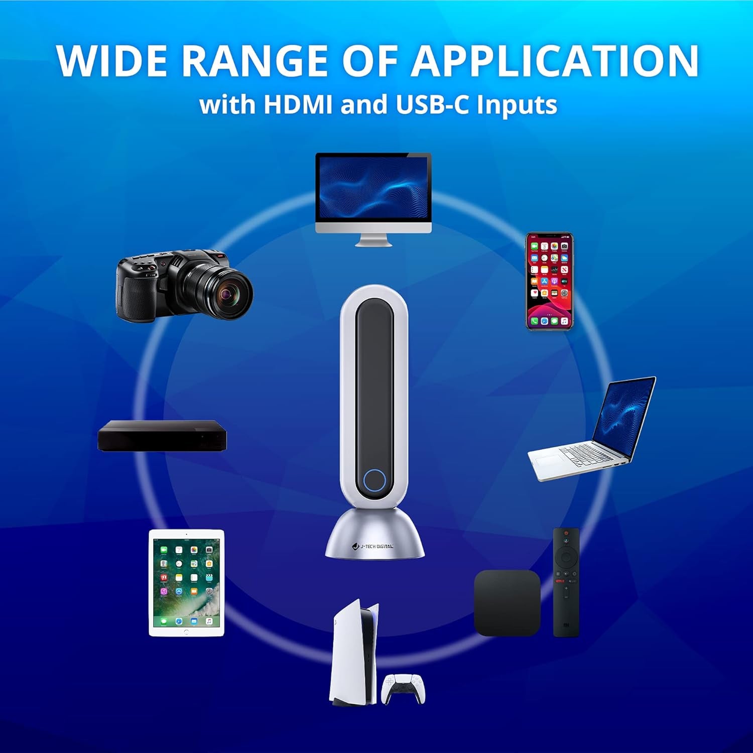 4K Wireless HDMI Extender USB-C Transmitter + Receiver Kit 4K 30Hz 1080P 120Hz up to 80Ft Zero Latency W/Usb Fast Charging [JTECH-W6]