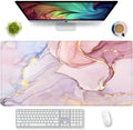 Large Gaming Mouse Pad Extended Mousepad Computer Keyboard Mouse Mat Desk Pad for Home Office Gaming Work (Pretty Pink Marble-M)