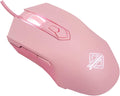 AJ52 RGB Wired Gaming Mouse, 7 Programmable Buttons, Computer Mice with RGB Lighting, 200-4800 DPI Adjustable, for Pc/Laptop (Pink)