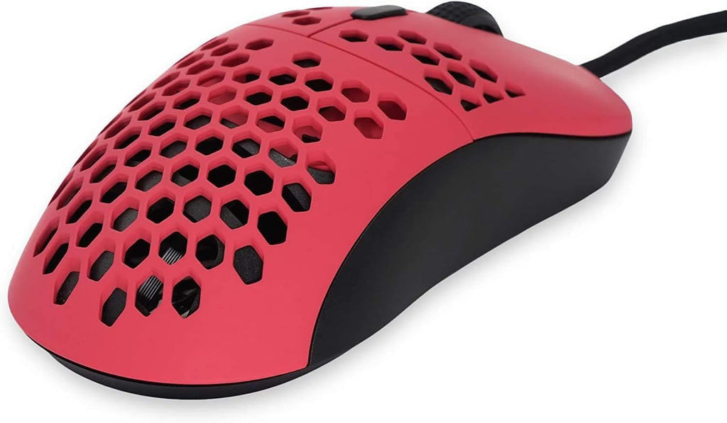Hati HTM/HT-M Medium 56G Ultra Lightweight Honeycomb Wired Gaming Mouse, Pixart 3389 Sensor 16000 DPI, 6 Programmable Buttons, Low Latency, for Pc/Mac (Faze Red)