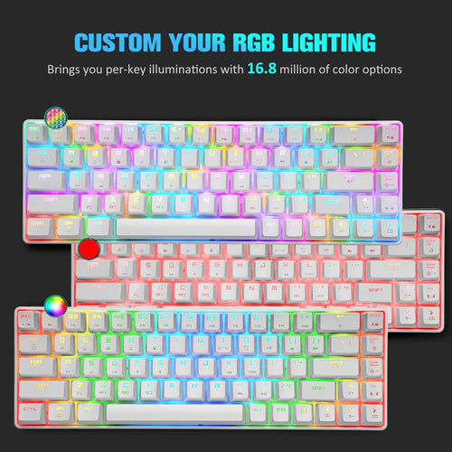 60% Mechanical Gaming Keyboard Mini 68 Keys Anti-Ghosting Wired Type C Chroma RGB 18 Backlit Effects,Lightweight Gaming Mosue 6400DPI Honeycomb Optical,116 PBT Pudding Keycaps for PC Gamers(White)