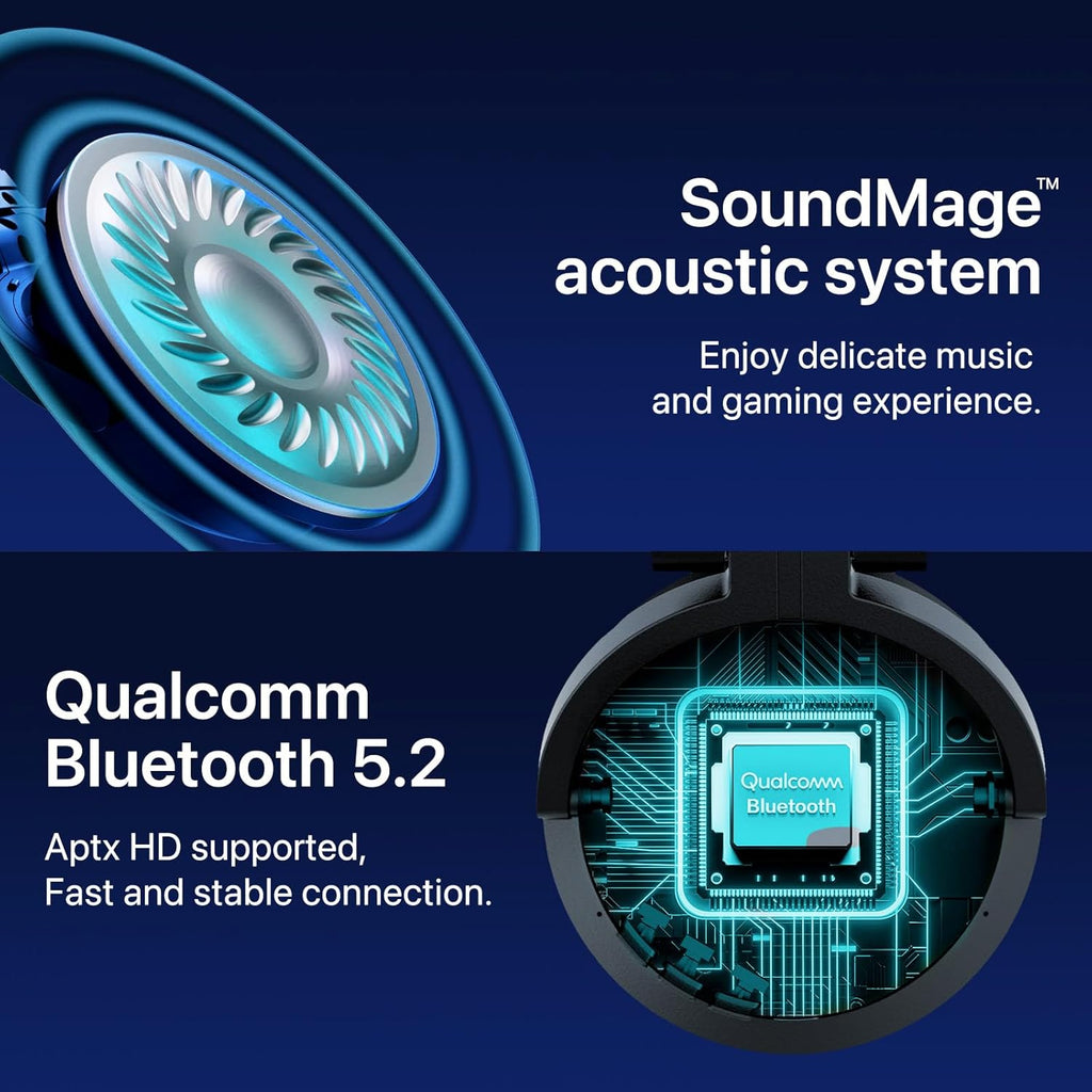 Cat Ear Headphones, Cute Cat Ear Gaming Headsets with Bluetooth 5.2 for Pc/Pe/Switch/Ps4/Ps5, Built-In Mic & Customizable RGB Light Effect for Anime Lovers(Ce Black)