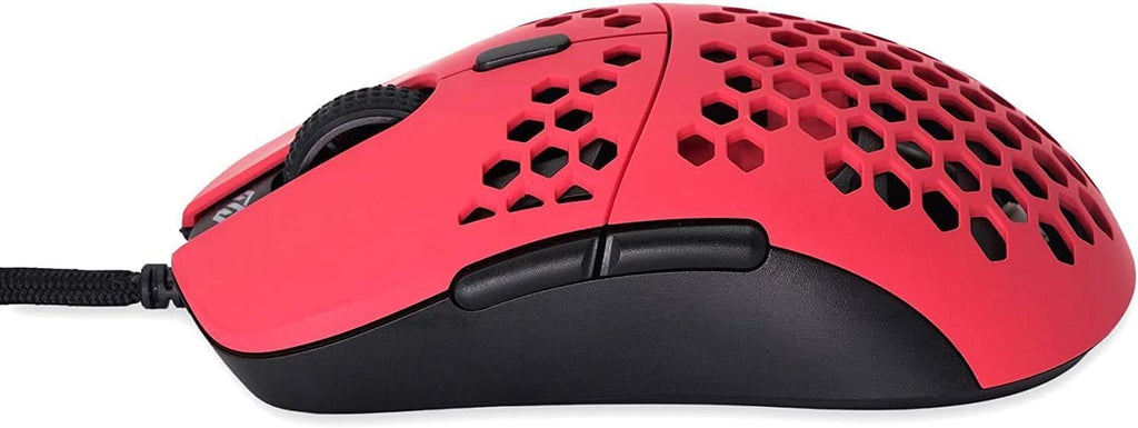 Hati HTM/HT-M Medium 56G Ultra Lightweight Honeycomb Wired Gaming Mouse, Pixart 3389 Sensor 16000 DPI, 6 Programmable Buttons, Low Latency, for Pc/Mac (Faze Red)