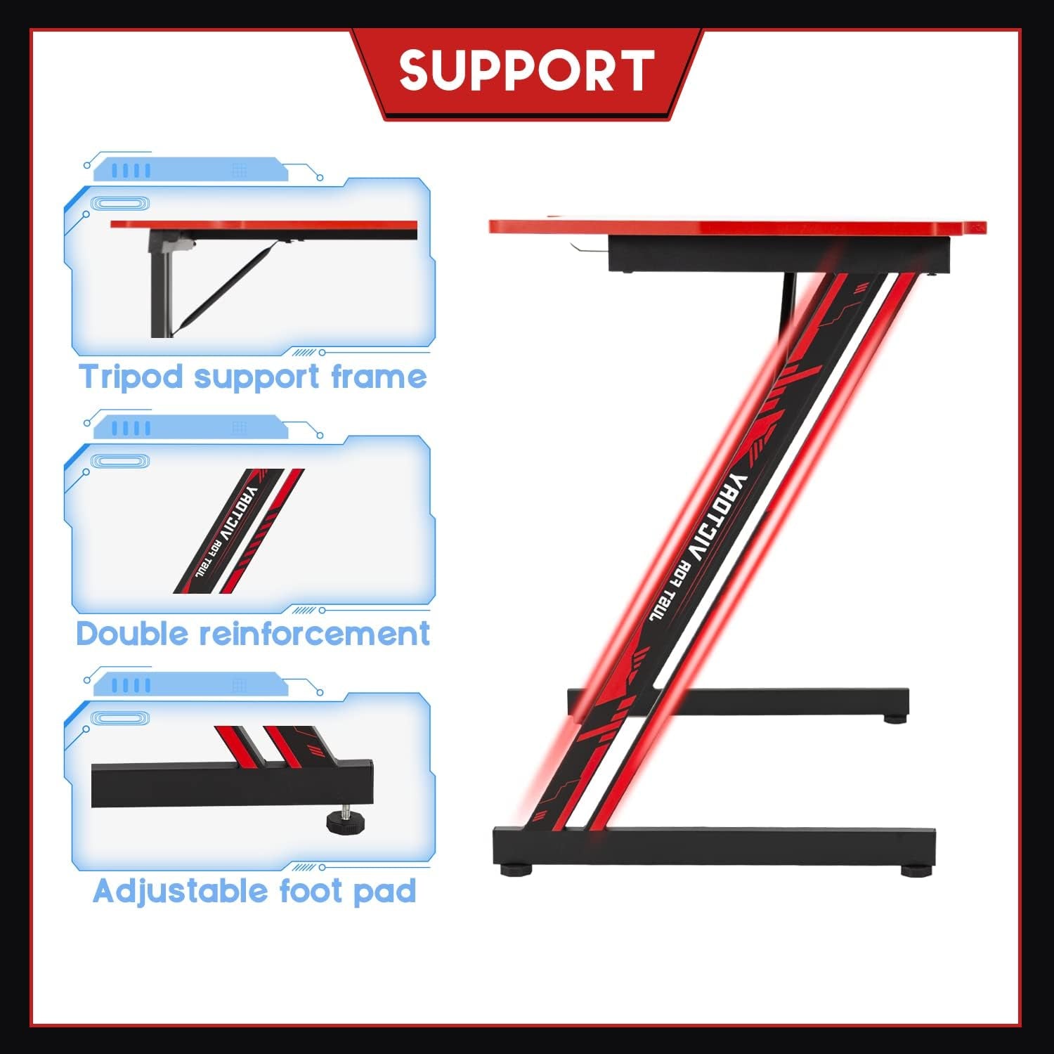 35" Gaming Desk,Gaming Table, Black Gaming Desks Workstation,Headphone Hook,Storage