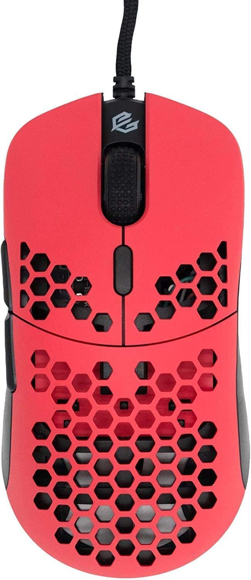 Hati HTM/HT-M Medium 56G Ultra Lightweight Honeycomb Wired Gaming Mouse, Pixart 3389 Sensor 16000 DPI, 6 Programmable Buttons, Low Latency, for Pc/Mac (Faze Red)