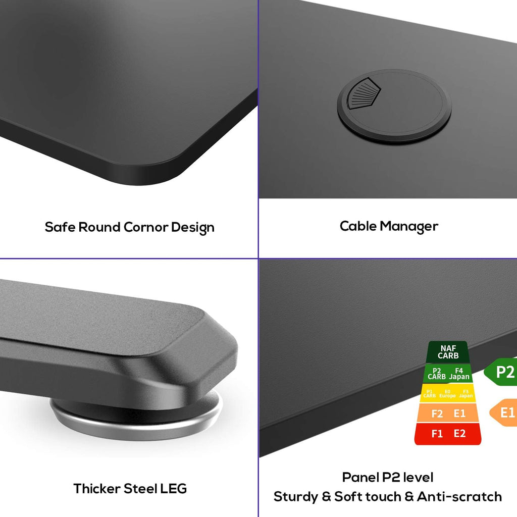 Computer Desk 47 Inch PC Laptop Table Workstation Sturdy I Shaped Leg Modern Home Office Gaming Desk for Study and Gaming,Black