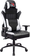 Massage Gaming Chair Big and Tall 350Lbs Ergonomic Wide Seat Video Game Chair High Back PC Computer Office Chair E-Sport Racing Style Rolling Chair Heavy Duty Headrest and Lumbar Support-White