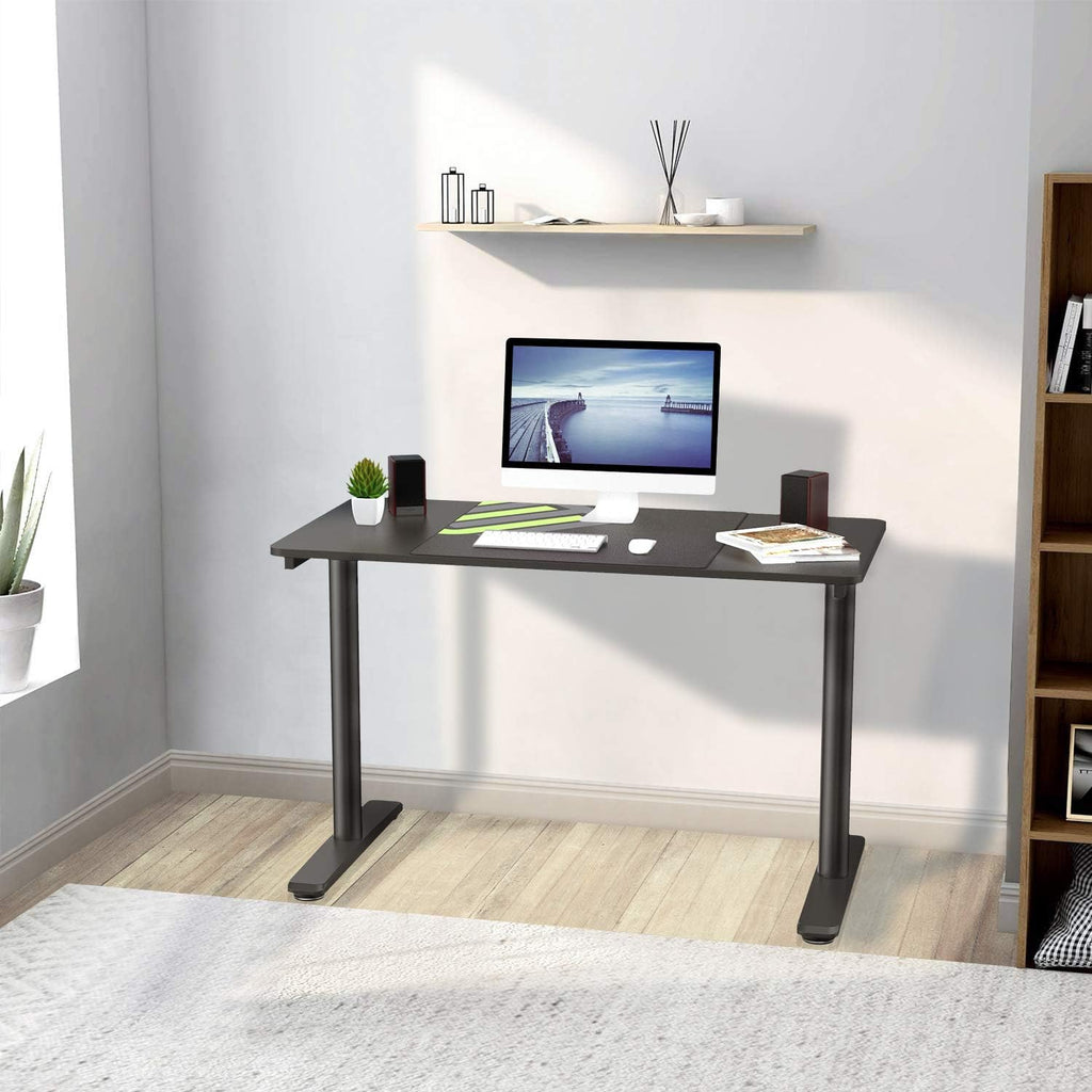 Computer Desk 47 Inch PC Laptop Table Workstation Sturdy I Shaped Leg Modern Home Office Gaming Desk for Study and Gaming,Black